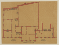 216657 Plattegrond van de begane grond van de Fundatie van de Vrijvrouwe van Renswoude aan de Agnietenstraat te Utrecht.